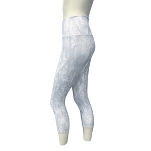 Alo Yoga Airbrush High Waist Leggings M Gray White Snake Print 7/8